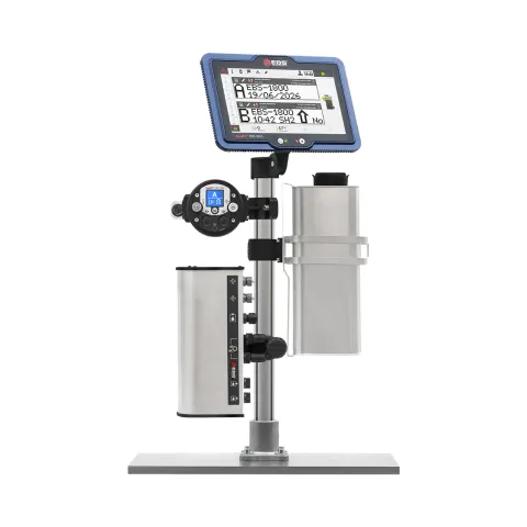 EBS-1800 BigJET large-character drop-on-demand printer on its stand