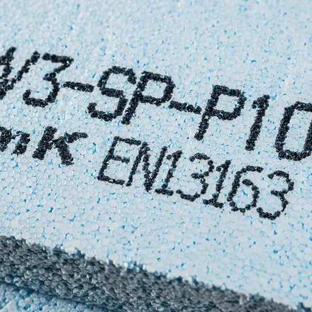 Product code printed by the Handjet EBS-260 on EPS insulation board