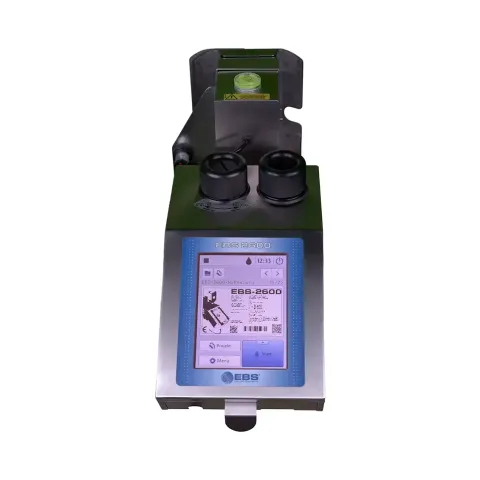 EBS-2600 high-resolution printer marking a wooden pallet block