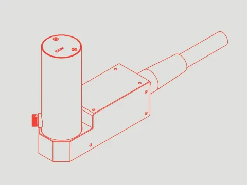 EBS CIJ angular 90° printhead, line drawing
