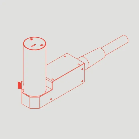 EBS CIJ angular 90° printhead, line drawing
