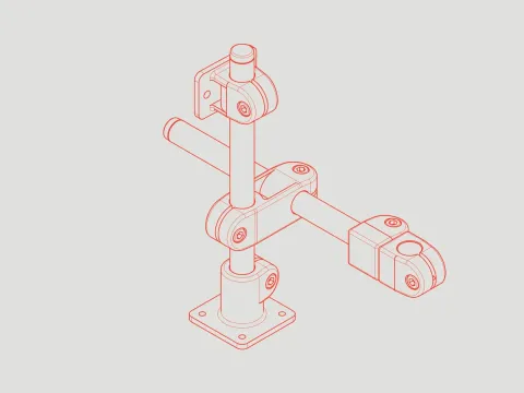 EBS CIJ printhead mounting kit, line drawing