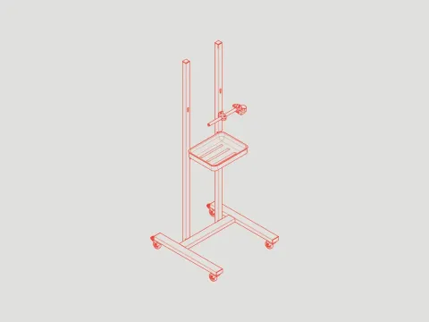 EBS CIJ printer stand, line drawing