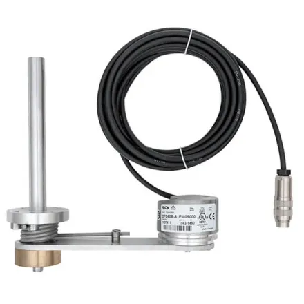 Shaft encoder with measuring wheel