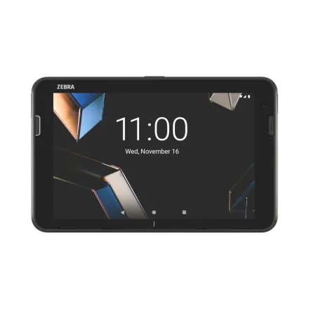 Zebra ET401 rugged tablet, 8-inch model with integrated scan engine – front view