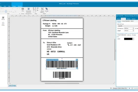 ZebraDesigner Professional 3 label design screen